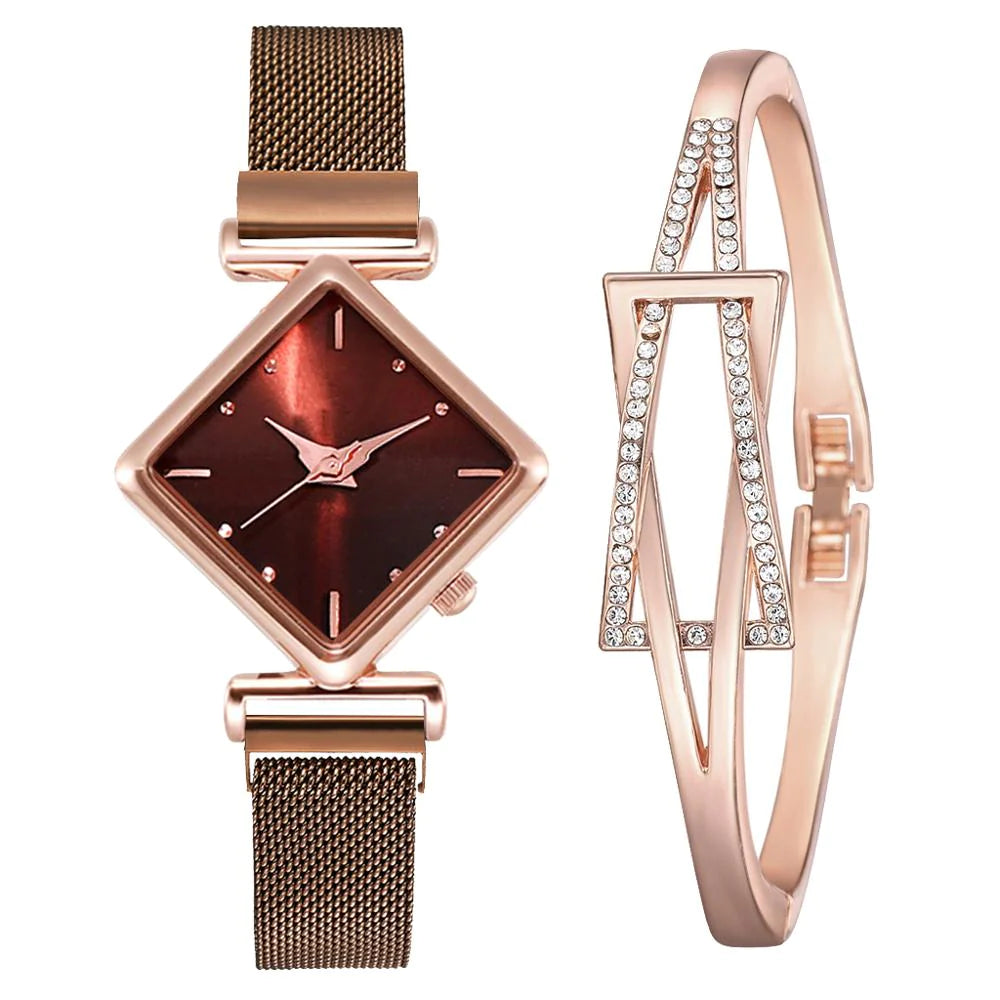 Magnet Quartz Gradient Bracelet Watch for Women by Relogio Feminino