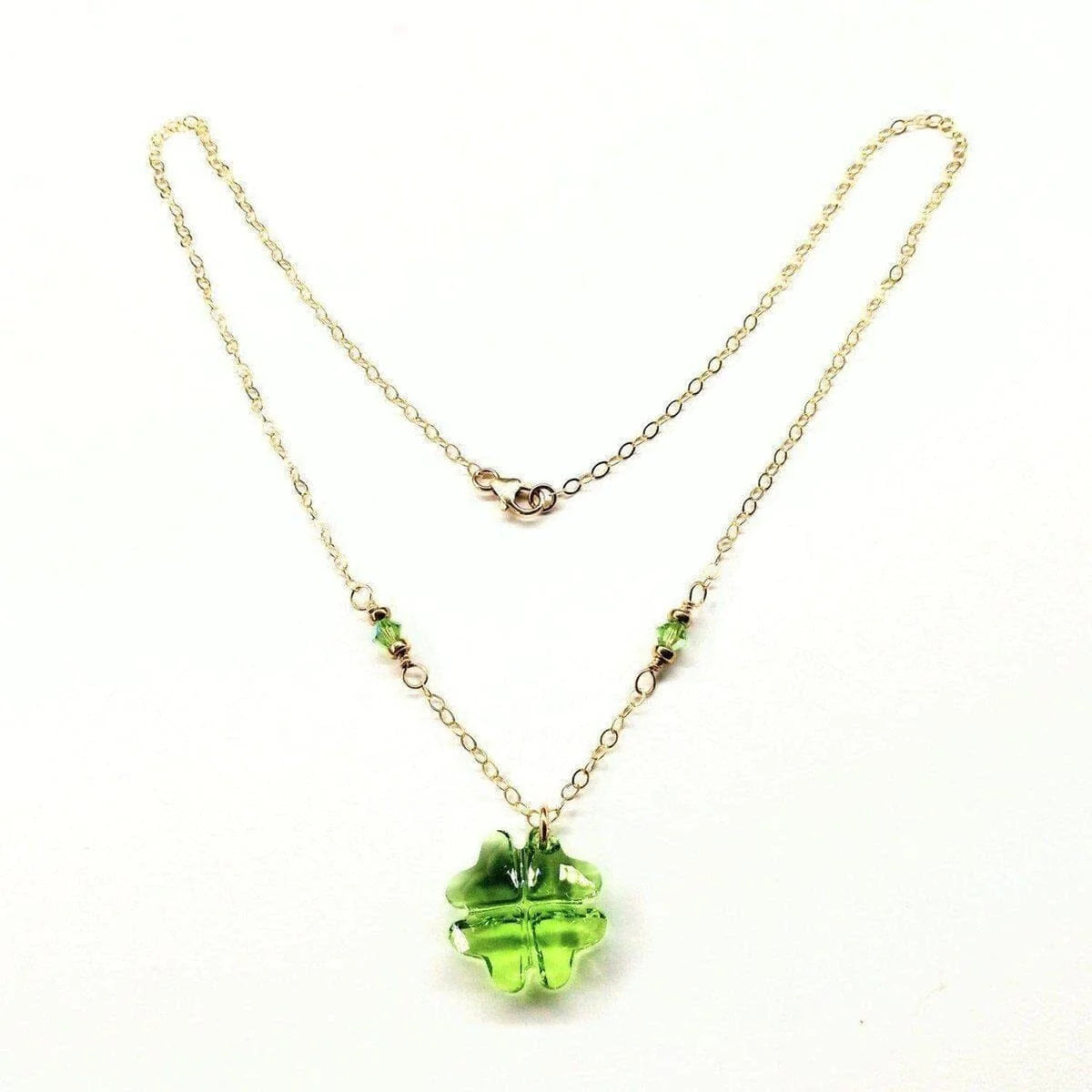 2023 Limited Edition Light Green Crystal Clover Necklace